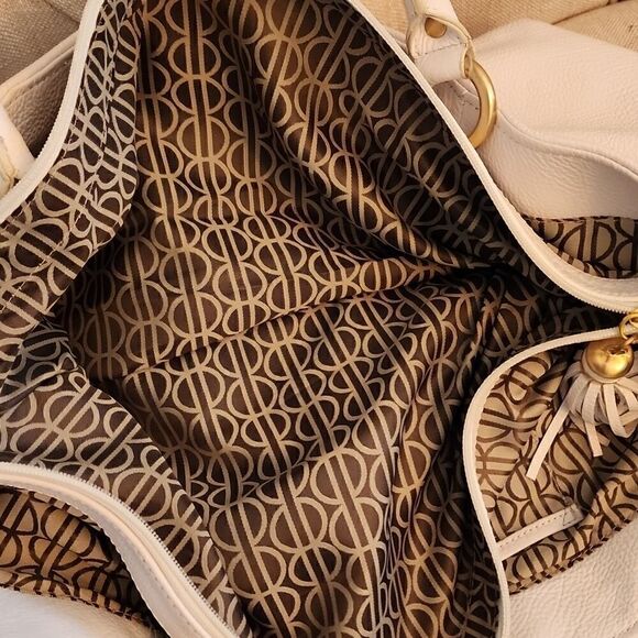 Bill Blass Off White Ruffled Shoulder Bag Purse - Picture 7 of 8